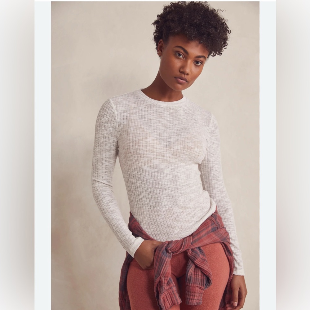 FREE PEOPLE Aura semi-sheer layering top NWT